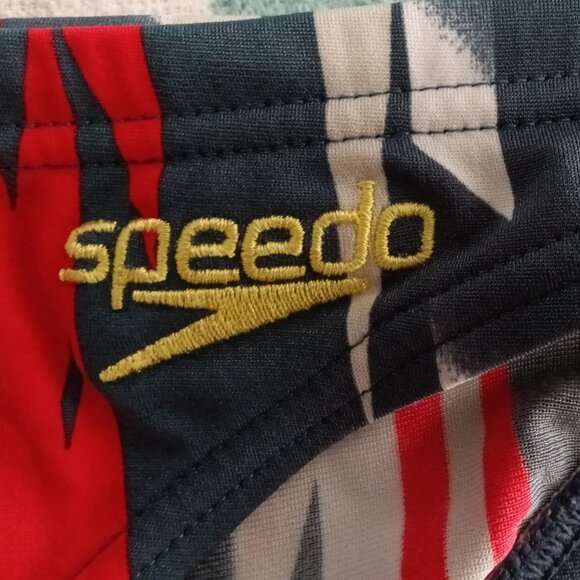 1" SPEEDO SWIM BRIEF, BLACK/RED/WHITE SIZE "S" (29"-30") (Pre-Owned) (*) - Picture 2 of 8